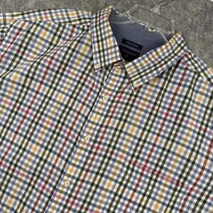 Saddlebred Men’s Long Sleeve Button Front Shirt Yellow Green Blue Red Plaid 3XLT